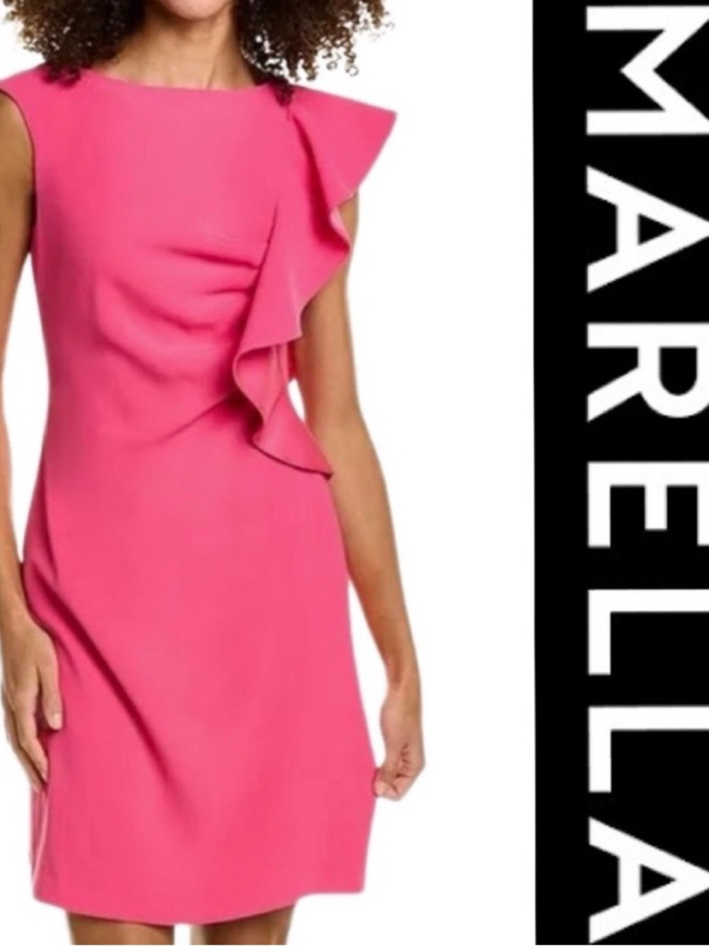 NWT $415 Marcella Italian Piave Fushia Sleeveless Dress